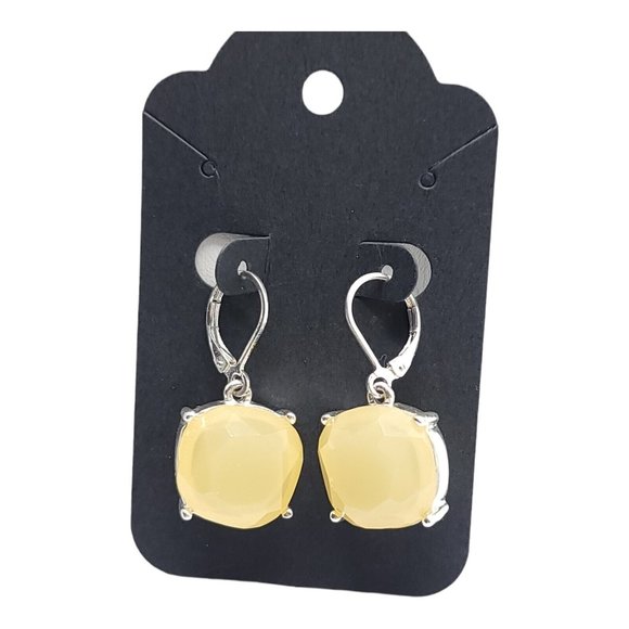 Joan Rivers Jewelry - Joan Rivers Peach Drop Dangle Acrylic Lucite Cushion Lever Back Earrings